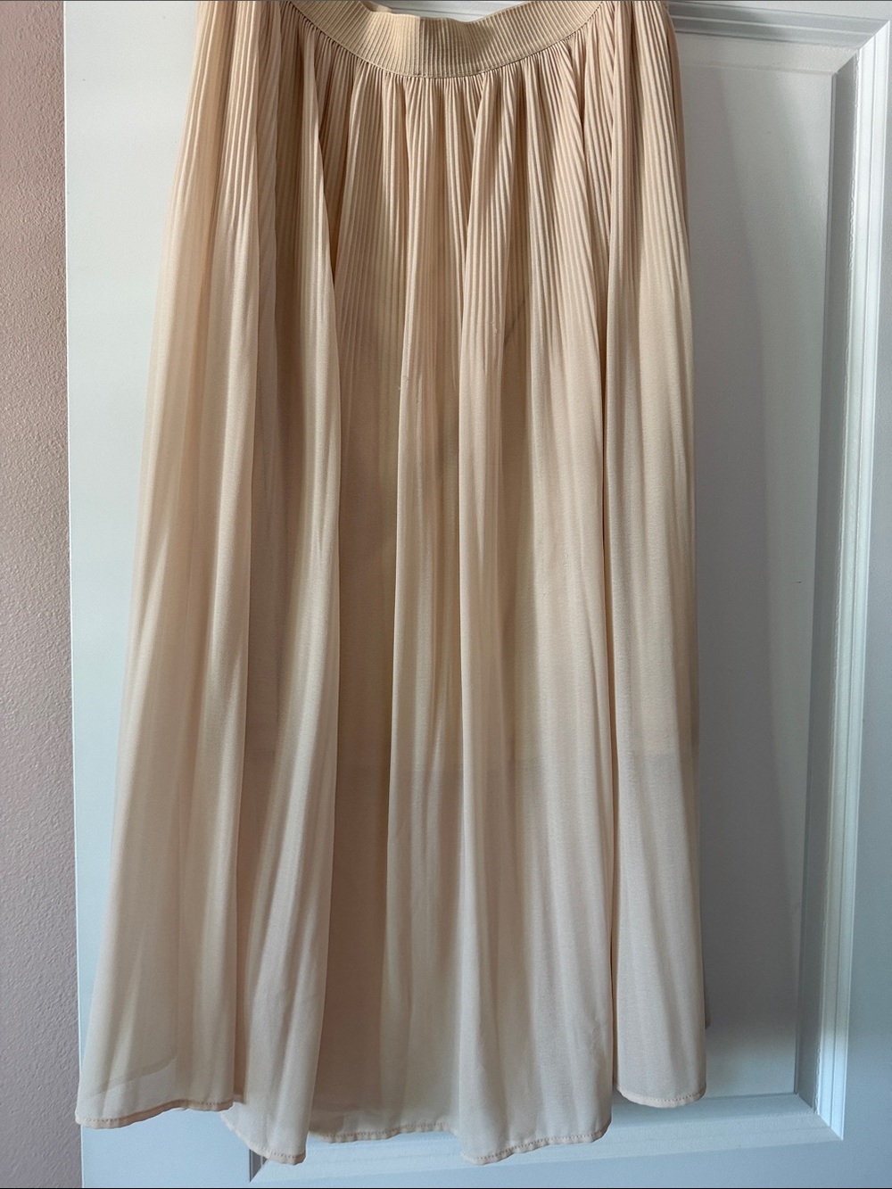 Adrianna Papell Pleated A-Line Skirt in Beige